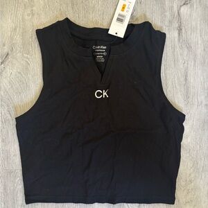 Calvin Klein Black Sleeveless Crop Top